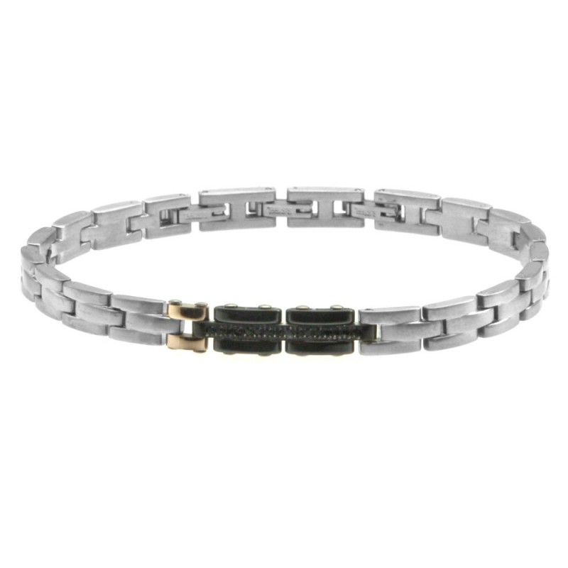 bracciale uomo acciaio e strass