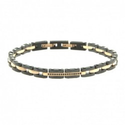 bracciale uomo acciaio ceramica e strass