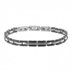 bracciale uomo acciaio ceramica e strass
