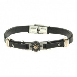 bracciale pelle uomo rosa dei venti