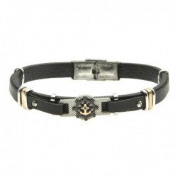 bracciale pelle uomo ancora
