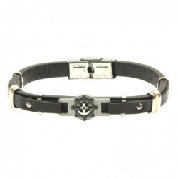 bracciale pelle uomo ancora