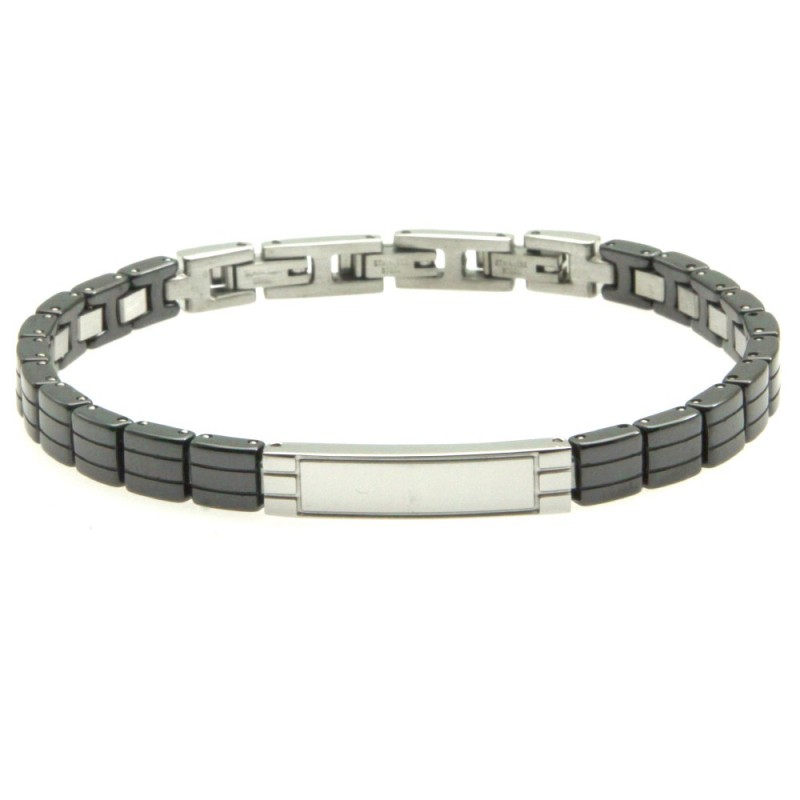bracciale uomo ceramica piastra acciaio
