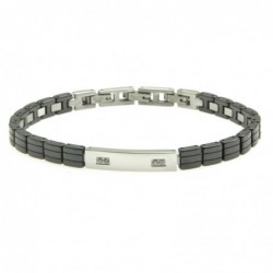 bracciale uomo ceramica piastra acciaio strass