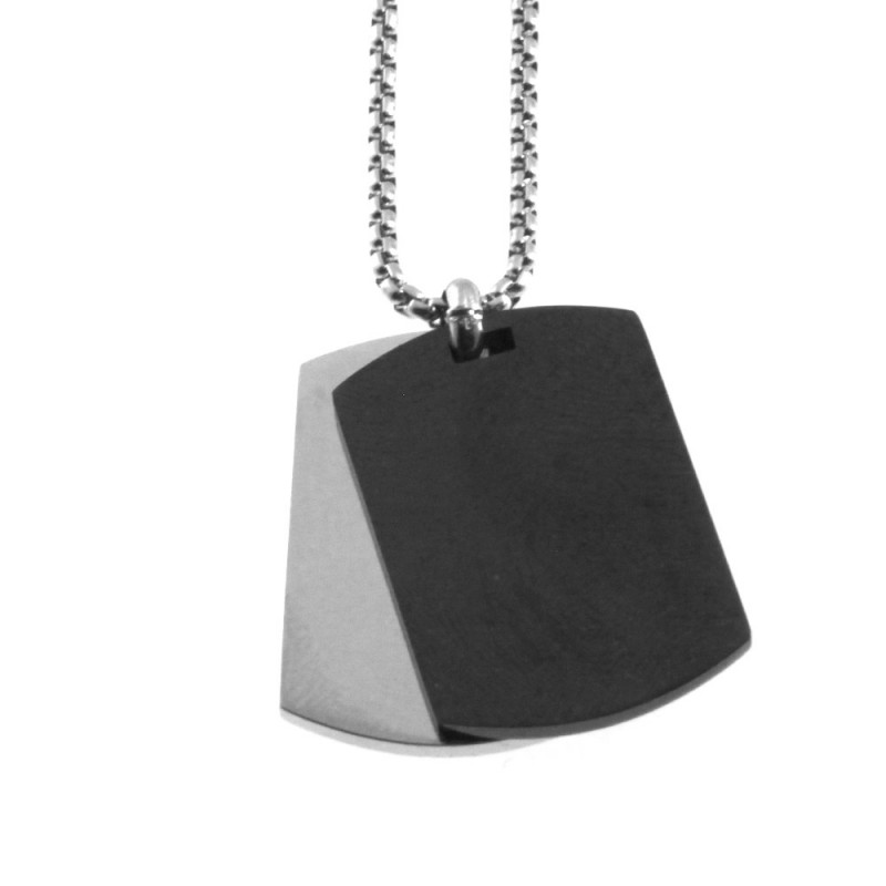 piastra doppia uomo collana acciaio