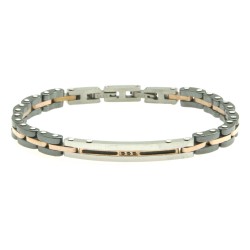 bracciale uomo acciaio ceramica e strass