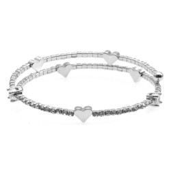 bracciale donna cuori e strass rigido