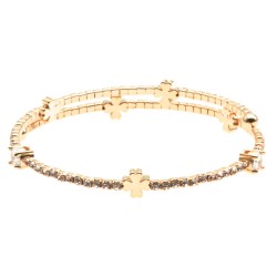 bracciale donna quadrifogli e strass rigido