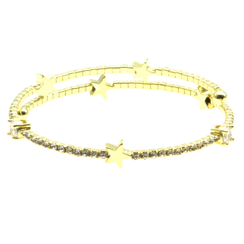 bracciale donna stelle e strass rigido