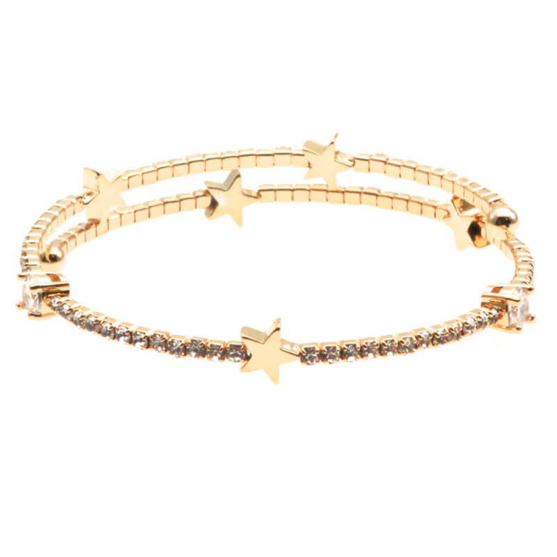 bracciale donna stelle e strass rigido
