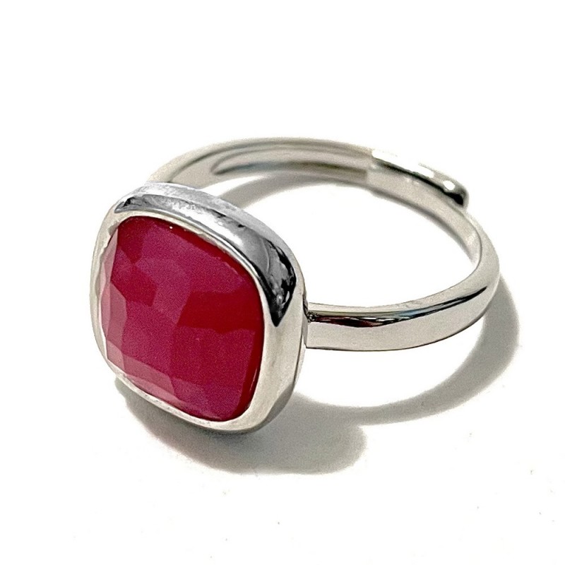 Anello donna con pietra in bronzo