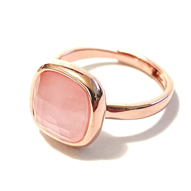 Anello donna con pietra in bronzo ramato