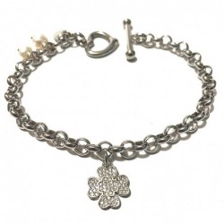 bracciale donna acciaio con quadrifoglio