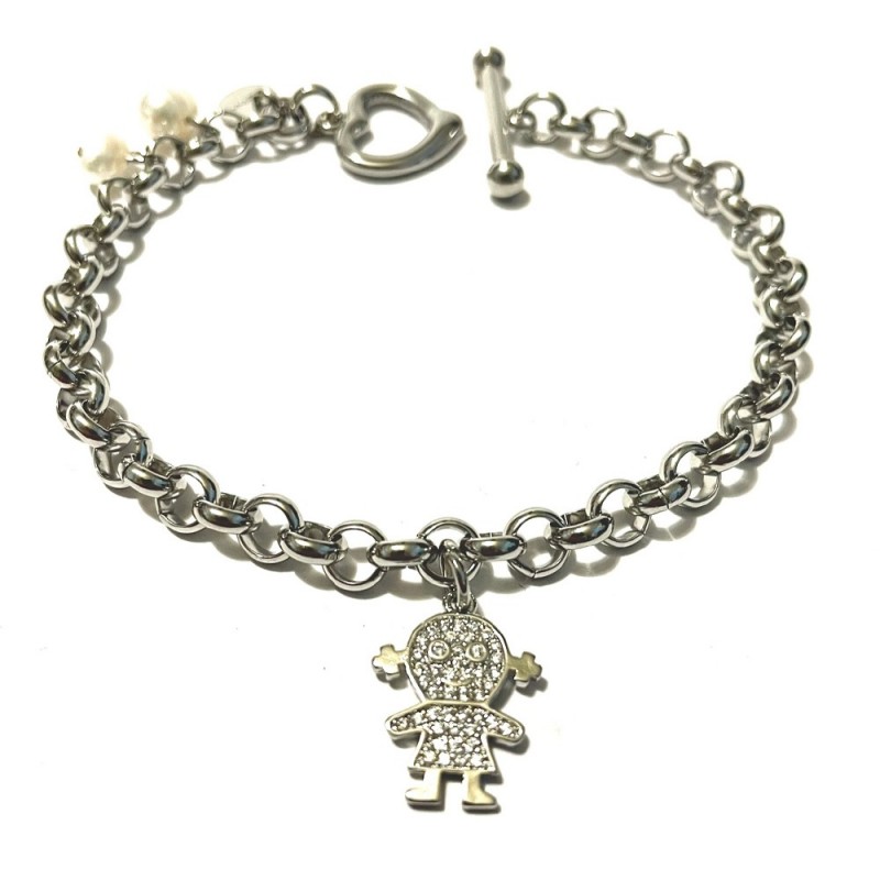 bracciale donna acciaio con bimba