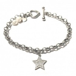 bracciale donna acciaio con stella