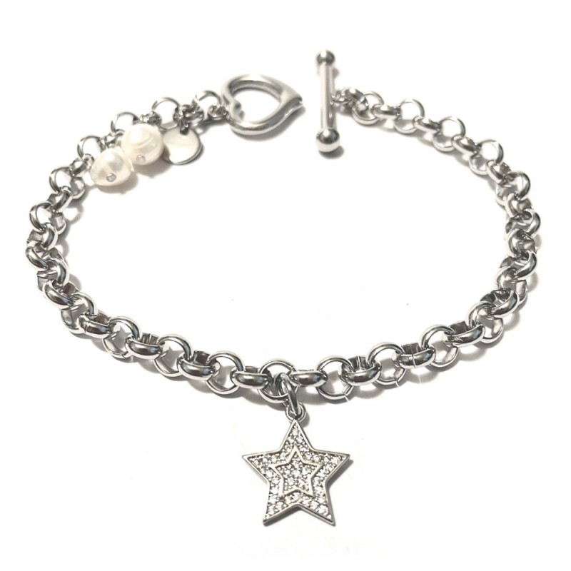 bracciale donna acciaio con stella