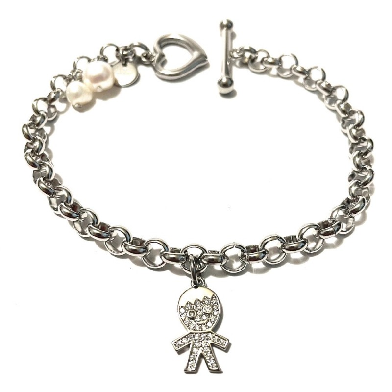 bracciale donna acciaio con bimbo