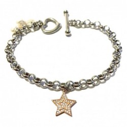 bracciale donna acciaio con stella ramata