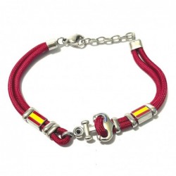 bracciale ancora uomo acciaio e cotone