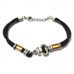 bracciale ancora uomo acciaio e cotone