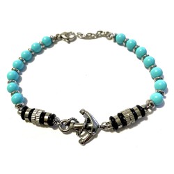 bracciale ancora uomo acciaio e pietre