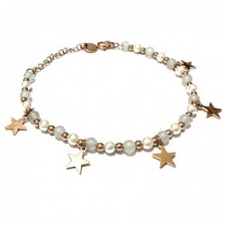 bracciale stelline donna pietre acciaio ramato