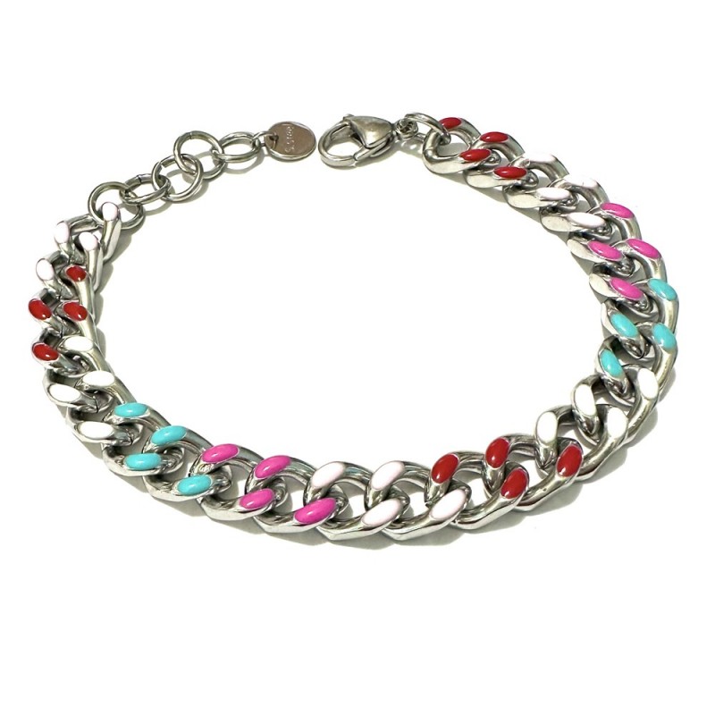 bracciale grumetta donna acciaio e smalto