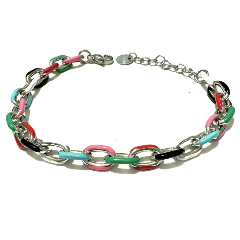 bracciale donna acciaio forzatina e smalto