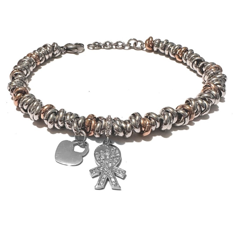 bracciale nascita bimbo donna acciaio