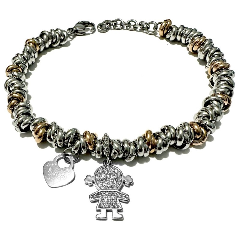 bracciale nascita bimba donna acciaio