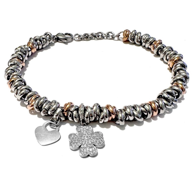 bracciale quadrifoglio donna acciaio