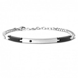 bracciale uomo acciaio classico e nero