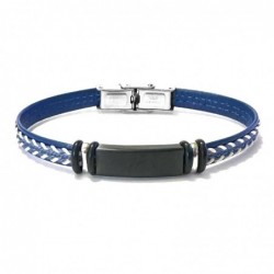bracciale bimbo pelle colorata e piastra acciaio