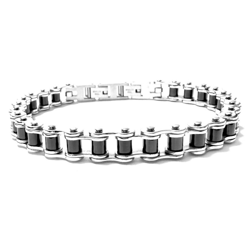 bracciale catena moto uomo acciaio