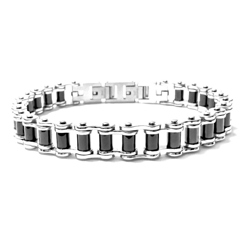 bracciale catena moto uomo acciaio