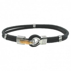 bracciale pelle uomo acciaio chiusura particolare