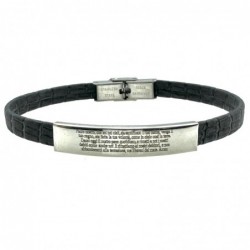 bracciale padre nostro acciaio e pelle