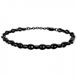 bracciale uomo acciaio nero maglia marinara