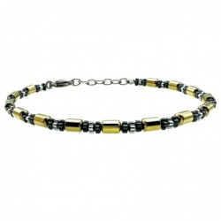 bracciale uomo acciaio con cilindri colorati