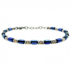 bracciale uomo acciaio con cilindri colorati