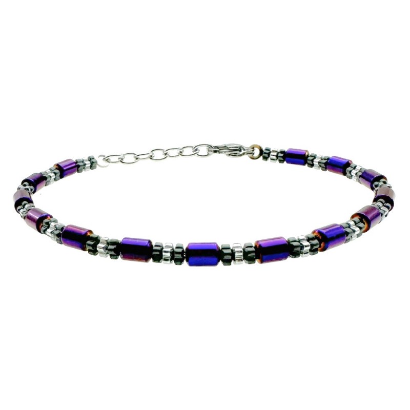 bracciale uomo acciaio con cilindri colorati