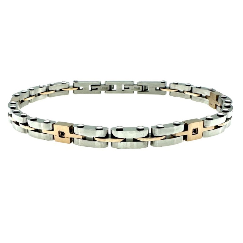 bracciale acciaio uomo e strass