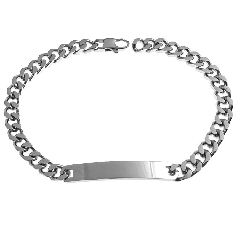 bracciale grumetta uomo acciaio con piastra