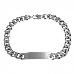 bracciale grumetta uomo acciaio con piastra