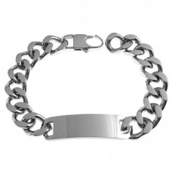 bracciale grumetta uomo acciaio con piastra