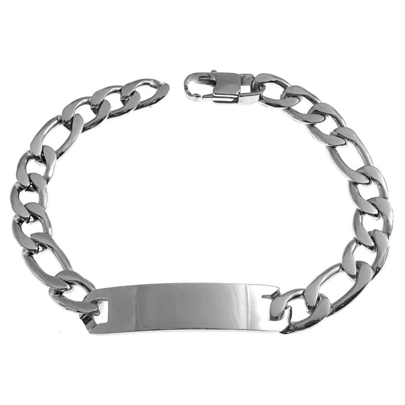 bracciale grumetta uomo acciaio con piastra