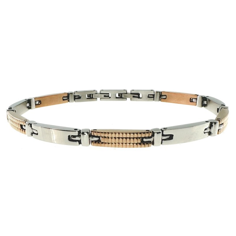 bracciale uomo acciaio elemnti a quadratini