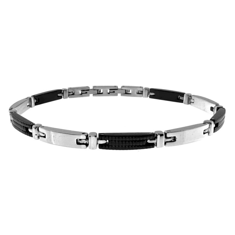 bracciale uomo acciaio elemnti a quadratini