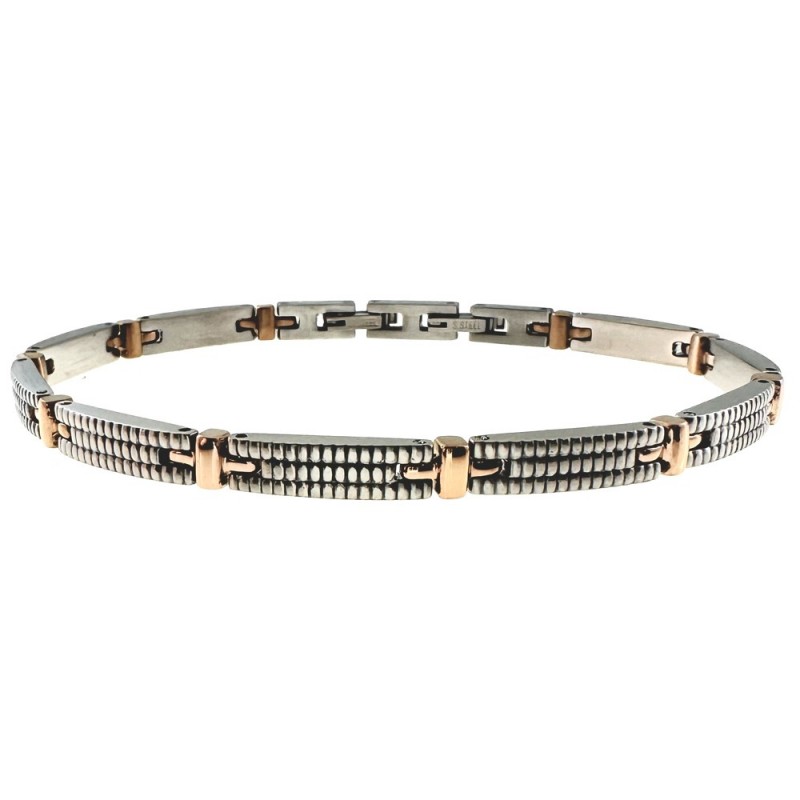 bracciale uomo acciaio elemnti a quadratini