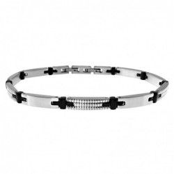 bracciale uomo acciaio elemnti a quadratini